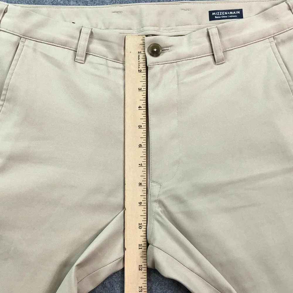 Mizzen and Main Mens Pants 32x32 Khaki Beige Baron Chino Performance Athletic